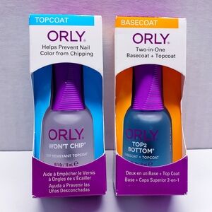 Orly Nail Treatments BASECOAT (Top 2 Bottom) and TOPCOAT (Won't Chip), 0.6 oz